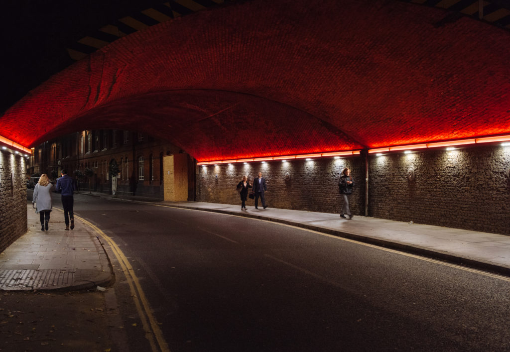 A award-winning lighting design by Michael Grubb Studio on Black Prince Road highlights Lambeth’s heritage through thoughtful craftsmanship and creative illumination