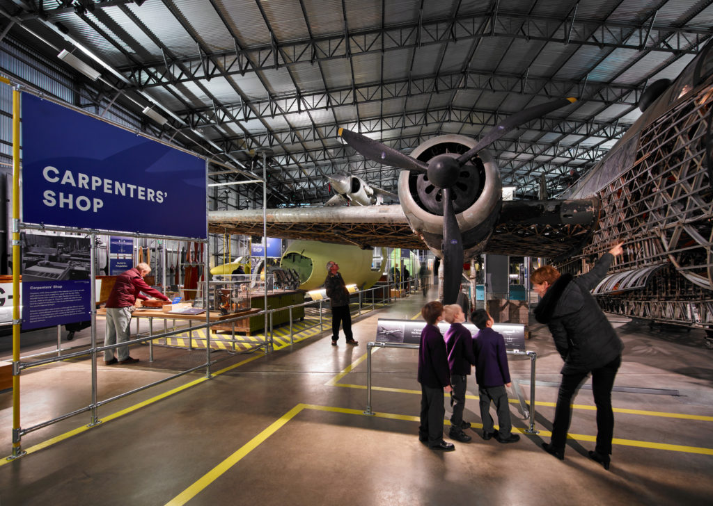 Visitor Experience Lighting design at Brooklands Museum by an award-winning lighting design studio, Michael Grubb Studio