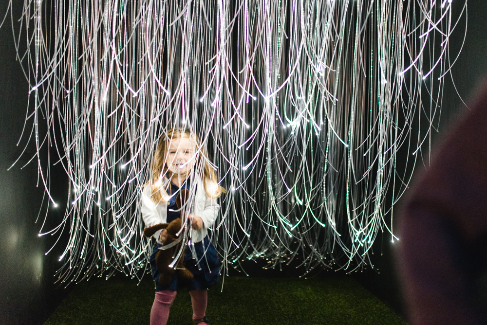 Light-art and interactive lighting installation for the arts festival by lighting designers Michael Grubb Studio
