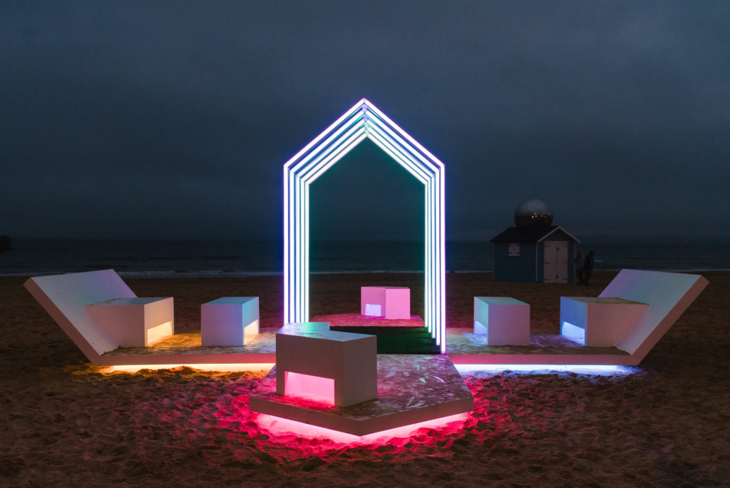 Light-art and interactive lighting installation for the arts festival by lighting designers Michael Grubb Studio