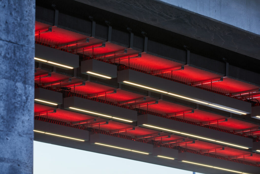 lighting design for public realm space in Broad Marsh on Sussex Street in Nottingham