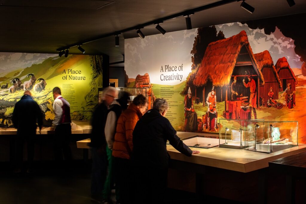 Anglo-saxon and whiskey distillery visitor experience with award-winning lighting design by Michael Grubb Studio, industry leading international lighting consultants