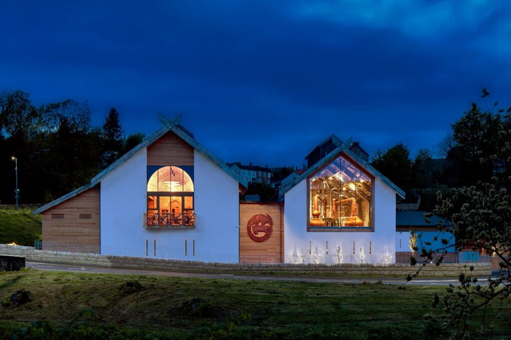 Anglo-saxon and whiskey distillery visitor experience with award-winning lighting design by Michael Grubb Studio, industry leading international lighting consultants