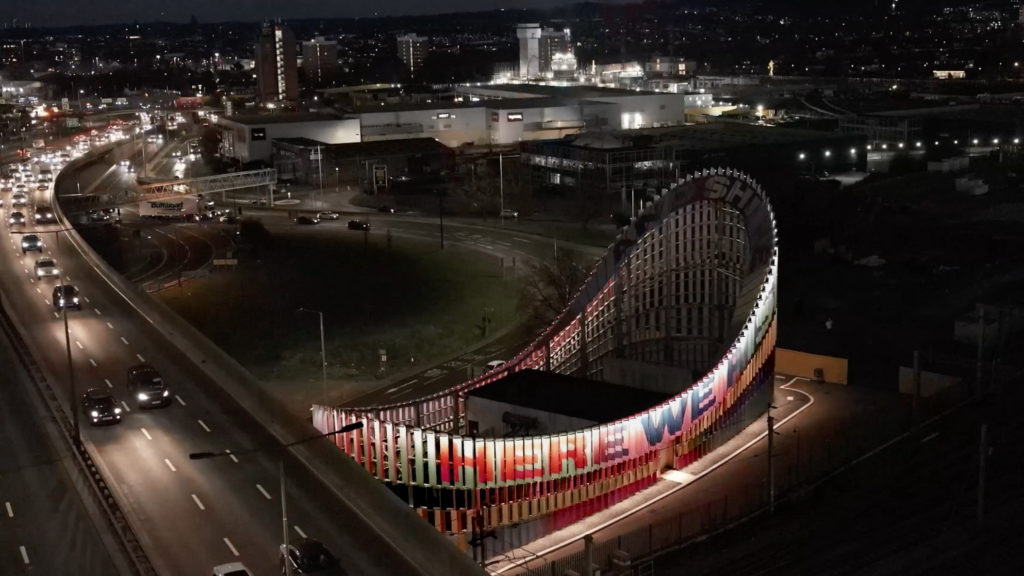 Lighting design enhances the Brent Cross Town substation, creating a seamless balance between visibility and subtlety while supporting a sustainable urban lighting strategy